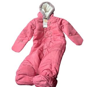 NEW WITH TAGS First Impressions Baby Bunting Pink Snowsuit Faux Fur 18 Months